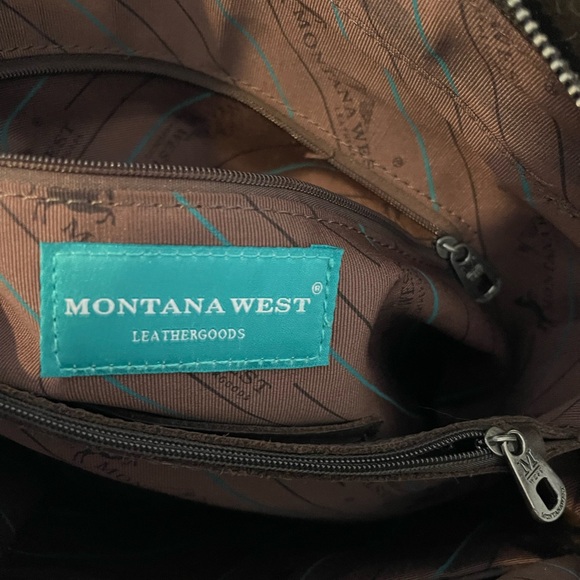 Montana West Dark Brown Leather Studded Tote - Picture 5 of 6